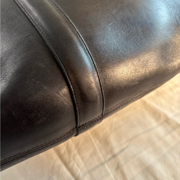 Coach Vtg NYC Shoulder Black Leather Brief - Envelope Portfolio Flannel - Picture 6 of 15